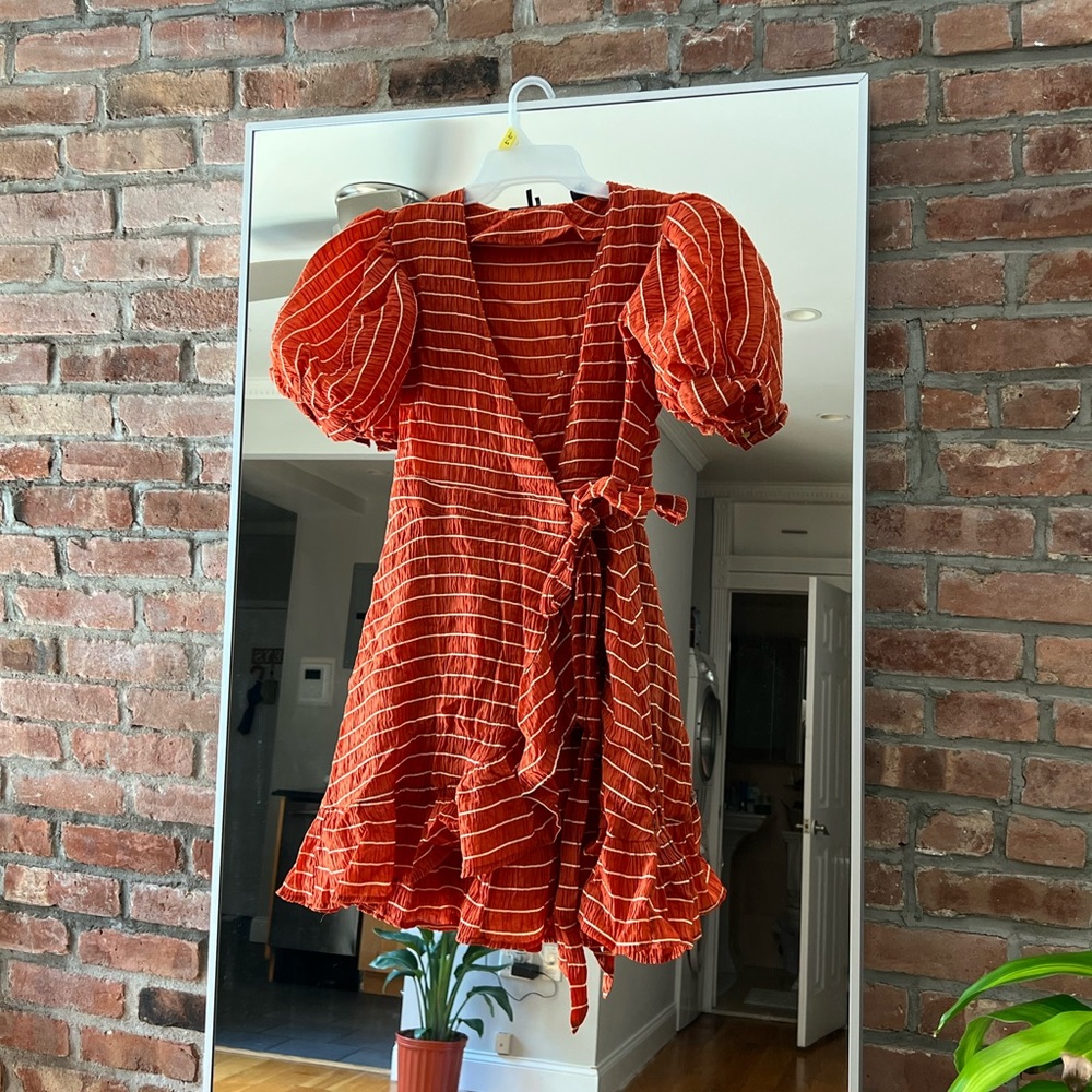 Stripe Ruffle Wrap Dress SCOTCH & SODA